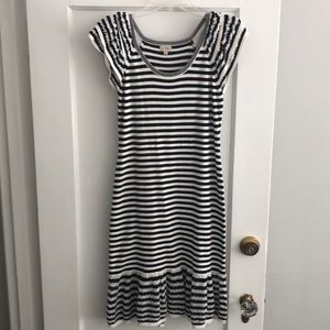 Cremieux black and white stripped dress